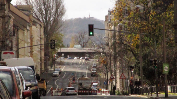 Krölstraße mit Landeskrone 2 Görlitz November 2017 Krölstraße mit Landeskrone